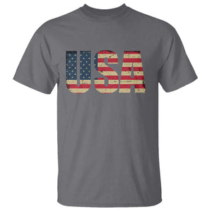 USA American Flag T Shirt Retro Vintage Patriotic TS02 Charcoal Print Your Wear