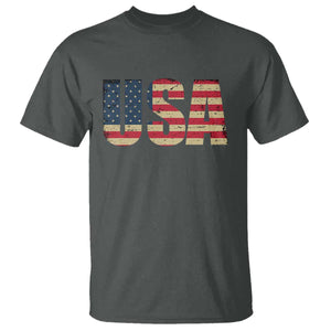 USA American Flag T Shirt Retro Vintage Patriotic TS02 Dark Heather Print Your Wear
