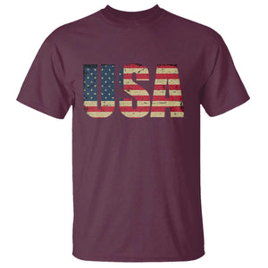 USA American Flag T Shirt Retro Vintage Patriotic TS02 Maroon Print Your Wear
