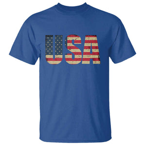 USA American Flag T Shirt Retro Vintage Patriotic TS02 Royal Blue Print Your Wear