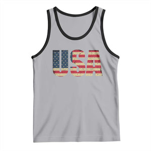 USA American Flag Tank Top Retro Vintage Patriotic TS02 Athletic Heather Black Print Your Wear