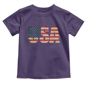 USA American Flag Toddler T Shirt Retro Vintage Patriotic TS02 Purple Print Your Wear