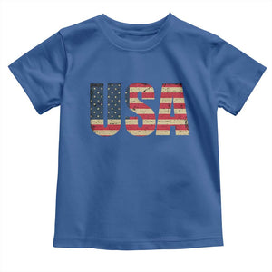 USA American Flag Toddler T Shirt Retro Vintage Patriotic TS02 Royal Blue Print Your Wear