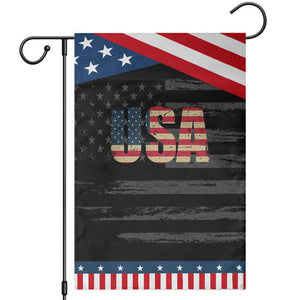 USA American Flag Garden Flag Retro Vintage Patriotic TS02 Distressed Black Blue Print Your Wear