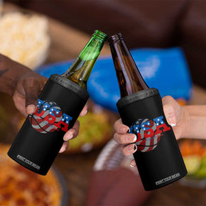 Basketball 4 in 1 Can Cooler Tumbler USA Patriotic American Flag Stars and Stripes Team Sport Fan TS02 Print Your Wear