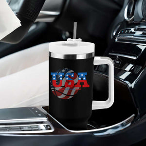 Basketball Tumbler With Handle USA Patriotic American Flag Stars and Stripes Team Sport Fan TS02 Print Your Wear