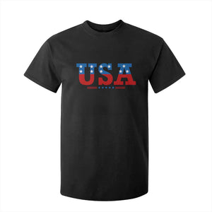 USA Patriotic T Shirt For Kid Red White Blue Stars TS02 Black Print Your Wear