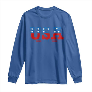 USA Patriotic Long Sleeve Shirt Red White Blue Stars TS02 Royal Blue Print Your Wear
