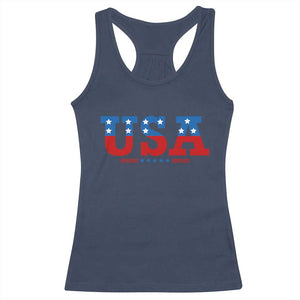 USA Patriotic Racerback Tank Top Red White Blue Stars TS02 Navy Print Your Wear