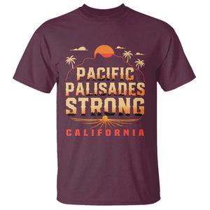 Pacific Palisades Strong T Shirt Support California LA Relief TS02 Maroon Print Your Wear