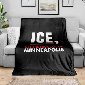 Ice Get The F Out of Minneapolis Throw Blanket Red and White Statement Justice and Resistance Protest TS02 Print Your Wear