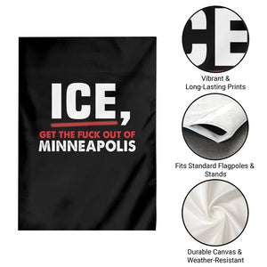 Ice Get The F Out of Minneapolis Garden Flag Red and White Statement Justice and Resistance Protest TS02 Print Your Wear
