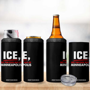 Ice Get The F Out of Minneapolis 4 in 1 Can Cooler Tumbler Red and White Statement Justice and Resistance Protest TS02 Print Your Wear