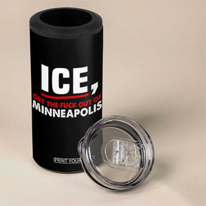 Ice Get The F Out of Minneapolis 4 in 1 Can Cooler Tumbler Red and White Statement Justice and Resistance Protest TS02 Print Your Wear