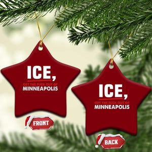 Ice Get The F Out of Minneapolis Ceramic Ornament Red and White Statement Justice and Resistance Protest TS02 Print Your Wear
