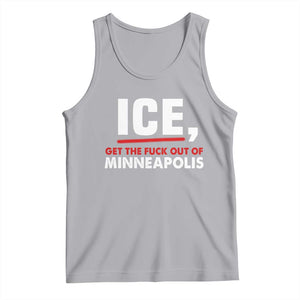 Ice Get The F Out of Minneapolis Tank Top Red and White Statement Justice and Resistance Protest TS02 Athletic Heather Print Your Wear