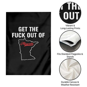 Get The F Out of Minnesota Protest Garden Flag State Map Minneapolis Jan 8 2026 Justice Protest TS02 Print Your Wear