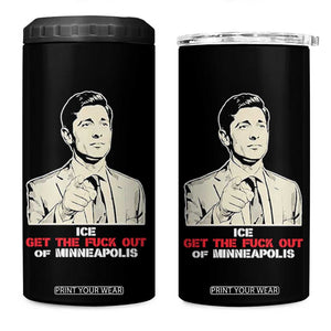 Get The F Out of Minneapolis 4 in 1 Can Cooler Tumbler Mayor Jacob Saying Civil Resistance TS02 One Size: 16 oz Black Print Your Wear