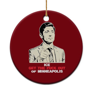Get The F Out of Minneapolis Ceramic Ornament Mayor Jacob Saying Civil Resistance TS02 1pc Red Print Your Wear