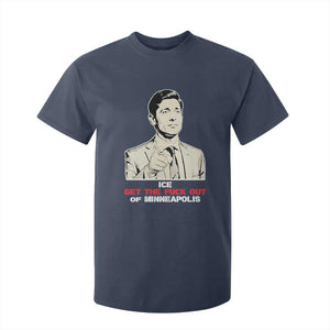 Get The F Out of Minneapolis T Shirt For Kid Mayor Jacob Saying Civil Resistance TS02 Navy Print Your Wear