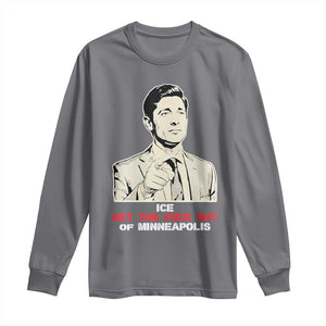 Get The F Out of Minneapolis Long Sleeve Shirt Mayor Jacob Saying Civil Resistance TS02 Charcoal Print Your Wear