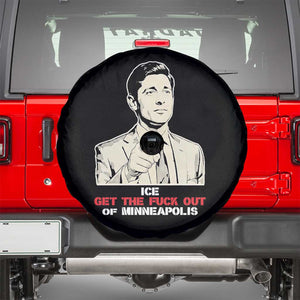 Get The F Out of Minneapolis Spare Tire Cover Mayor Jacob Saying Civil Resistance TS02 Black Print Your Wear