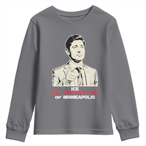 Get The F Out of Minneapolis Youth Sweatshirt Mayor Jacob Saying Civil Resistance TS02 Charcoal Print Your Wear