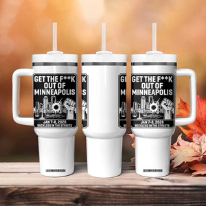 Get The F Out of Minneapolis Tumbler With Handle January 8 2026 Reckless in the Streets Protest TS02 Print Your Wear