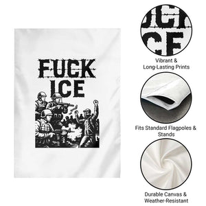 F Ice Riot Protest Graphic Garden Flag Political Resistance Against Ice Violence TS02 Print Your Wear