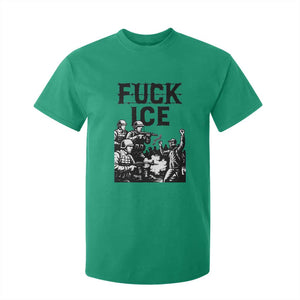 F Ice Riot Protest Graphic T Shirt For Kid Political Resistance Against Ice Violence TS02 Irish Green Print Your Wear