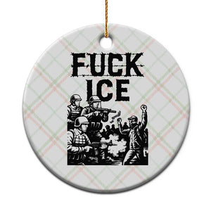 F Ice Riot Protest Graphic Ceramic Ornament Political Resistance Against Ice Violence TS02 1pc Christmas Plaid Print Your Wear
