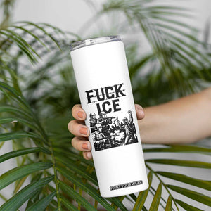 F Ice Riot Protest Graphic Skinny Tumbler Political Resistance Against Ice Violence TS02 Print Your Wear