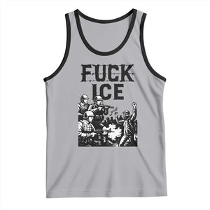 F Ice Riot Protest Graphic Tank Top Political Resistance Against Ice Violence TS02 Athletic Heather Black Print Your Wear