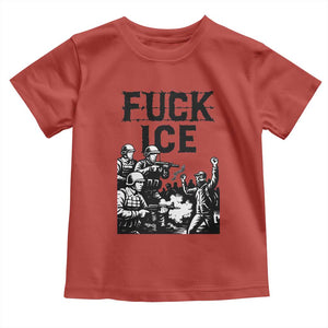 F Ice Riot Protest Graphic Toddler T Shirt Political Resistance Against Ice Violence TS02 Red Print Your Wear