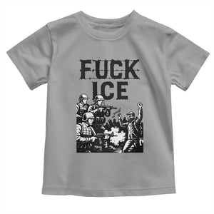 F Ice Riot Protest Graphic Toddler T Shirt Political Resistance Against Ice Violence TS02 Sport Gray Print Your Wear