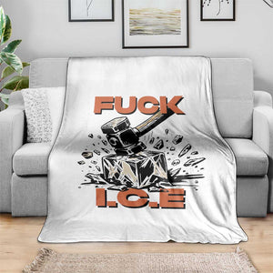 Crush Ice Protest Graphic Throw Blanket Sledgehammer Smash Against Ice Political Resistance TS02 Print Your Wear