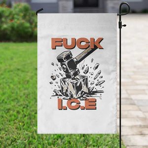 Crush Ice Protest Graphic Garden Flag Sledgehammer Smash Against Ice Political Resistance TS02 Print Your Wear