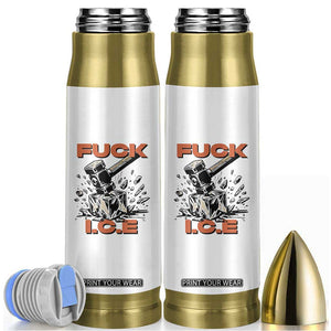 Crush Ice Protest Graphic Bullet Tumbler Sledgehammer Smash Against Ice Political Resistance TS02 White Print Your Wear