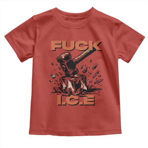 Crush Ice Protest Graphic Toddler T Shirt Sledgehammer Smash Against Ice Political Resistance TS02 Red Print Your Wear