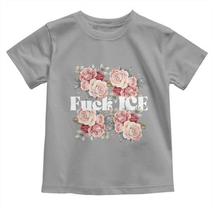 Floral Protest Against Ice Toddler T Shirt Justice and Freedom Political Resistance TS02 Sport Gray Print Your Wear