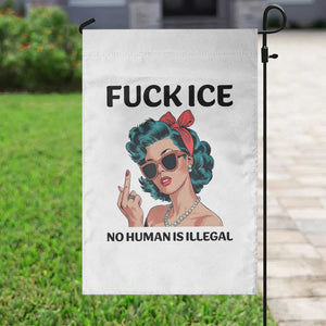 F Ice No Human Is Illegal Garden Flag Feminist Pop Art Against Ice Protest Resistance TS02 Print Your Wear