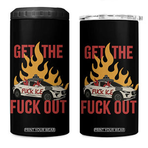 Ice Get the F Out Burning Car Graphic 4 in 1 Can Cooler Tumbler Against Ice Protest Resistance TS02 One Size: 16 oz Black Print Your Wear