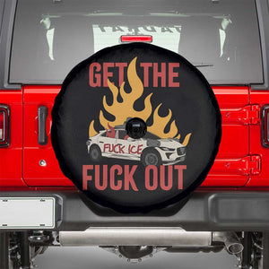 Ice Get the F Out Burning Car Graphic Spare Tire Cover Against Ice Protest Resistance TS02 Black Print Your Wear
