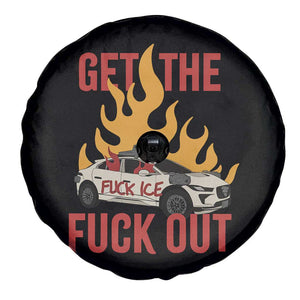 Ice Get the F Out Burning Car Graphic Spare Tire Cover Against Ice Protest Resistance TS02 Print Your Wear