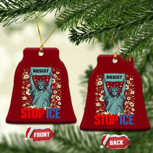 Statue of Liberty Resist Stop Ice Ceramic Ornament Floral Activist for Justice and Freedom TS02 Print Your Wear