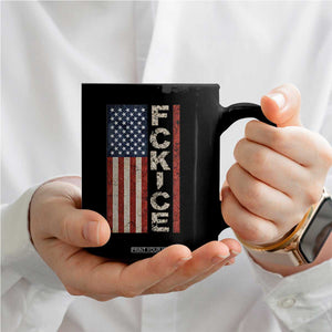 F Ice Retro Distressed American Flag Coffee Mug Patriotic Against Ice Justice Protest Resistance TS02 Print Your Wear