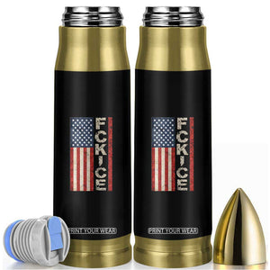 F Ice Retro Distressed American Flag Bullet Tumbler Patriotic Against Ice Justice Protest Resistance TS02 Black Print Your Wear