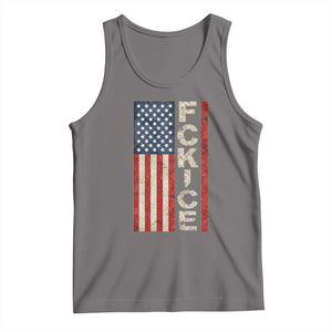 F Ice Retro Distressed American Flag Tank Top Patriotic Against Ice Justice Protest Resistance TS02 Deep Heather Print Your Wear