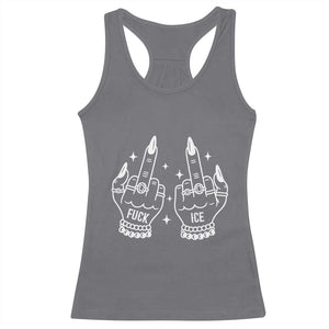 Middle Finger F Ice Racerback Tank Top Against Ice Violence Outspoken Resistance TS02 Charcoal Print Your Wear