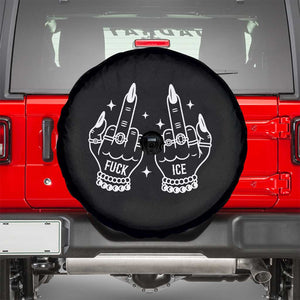 Middle Finger F Ice Spare Tire Cover Against Ice Violence Outspoken Resistance TS02 Black Print Your Wear